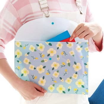 Α4 Ανθεκτικό Φάκελο Snap Floral File Τσάντα Χαρτί Document Paper Organizer Τσάντα αποθήκευσης Σχολικά προμήθειες γραφείου παιδικά Χαρτικά δώρο