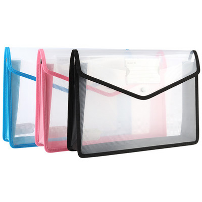 Large Capacity Document Bag A4 A3 File Sorting Organizer Envelope Shape Waterproof Plastic Bag Pocket Holder Office Supplies