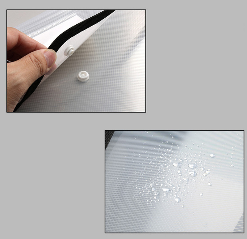 Didelės talpos dokumentų maišelis A4 A4 formato failų rūšiavimo organizatorius voko forma vandeniui atsparus plastikinis maišelio kišeninis laikiklis Biuro reikmenys