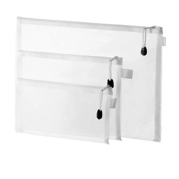 Τσάντα εγγράφων A4 A5 A6 Διαφανείς φάκελοι αρχείων Clear Nylon Mesh Storage Bag with Zipper Stationery Organizer Σχολικές προμήθειες