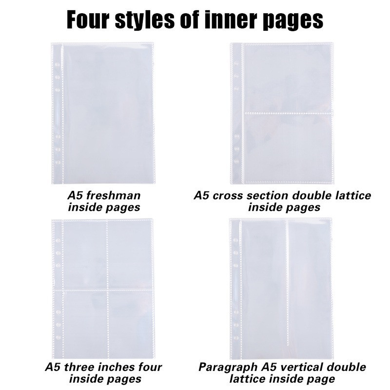 Kūrybinis vandeniui atsparus PP matinis skaidrus A5 segtuvų kišenės Nešiojamojo kompiuterio segtuvų rinkmenos Ataskaitos segtuvas Šešių skylių aplankas Biuro reikmenys