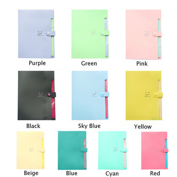 10 цветни Carpetas Водоустойчиви офис пластмасови папки Органайзер с множество джобове A4 Разширение на файлове Подвързване на папки за документи