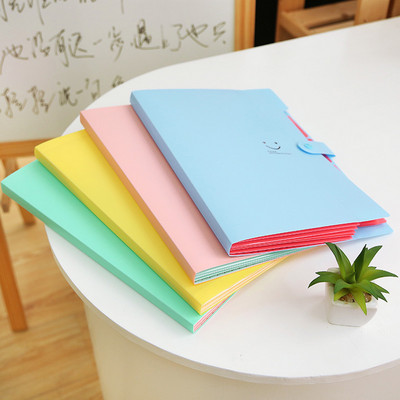 10 Color Carpetas Waterproof Office Plastic Folders Multi Pocket Organizer A4 File Expansion Document Folder Binder