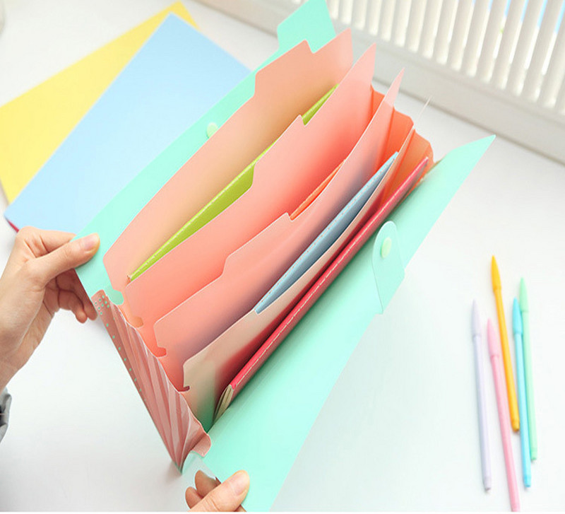 10 spalvų kiliminės dangos vandeniui atsparūs biuro plastikiniai aplankai kelių kišenių tvarkyklės A4 failo išplėtimo dokumentų aplankų segtuvai