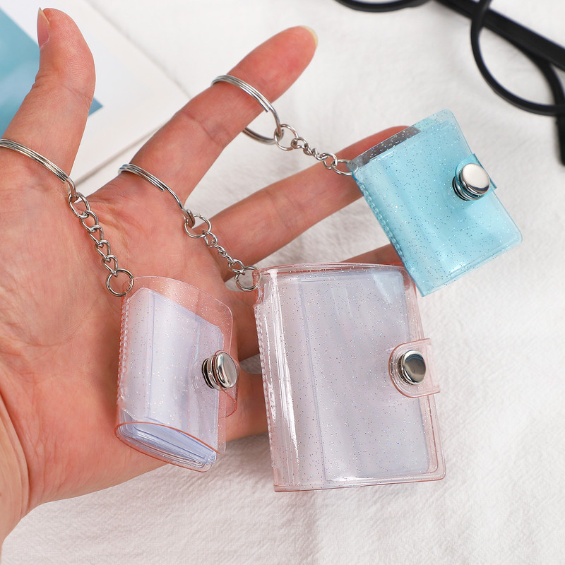 16 lapų mielas mini raktų pakabukas nuotraukų albumas 1/2 colio užspaudžiamas mygtukas kišeniniai aplankai žurnalo užrašas medžiaga popierius laikymo knyga, raštinės reikmenys