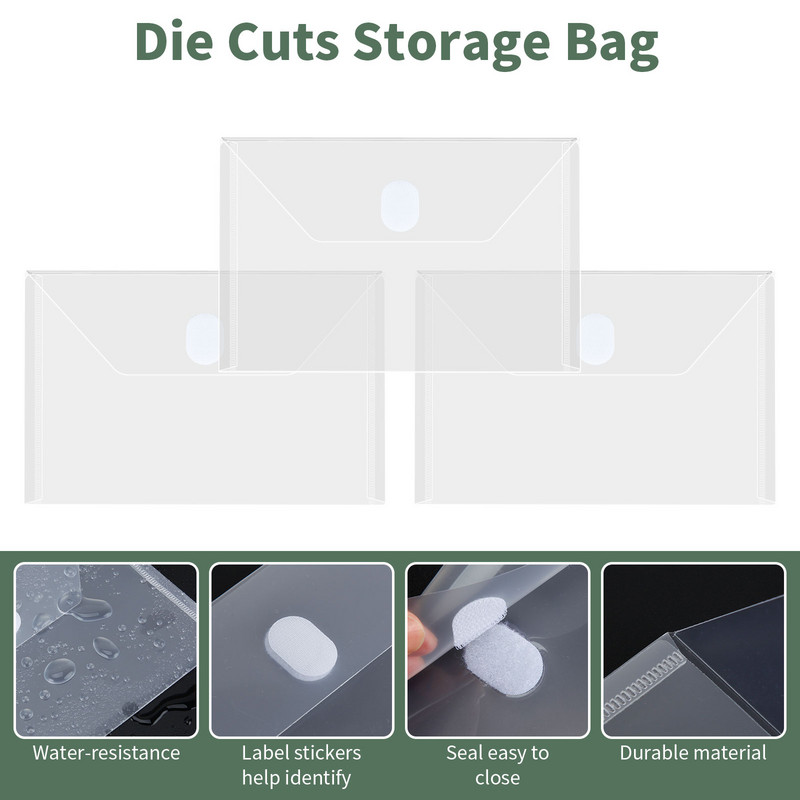 10 vnt / rinkinys 14x19 CM skaidraus plastiko maži vokai su kabliuku ir kilpiniu voku kvitui / čekiui / kortelėms / nuotraukoms / štampams ir antspaudui