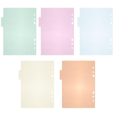 10pcs A5 Binder Dividers Labels Insertable Multicolor Plastic Tab for Office