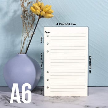 2 опаковки A6 зареждаща хартия с линии, вложки с 6 дупки 80 листа (160 страници) за A6 за многократна подвързия Дневници Тетрадки Органайзер за планиране