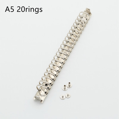 A5 3 inele / 20 de inele Metal și plastic Clip cu frunze libere Notebook Liant spiralat Hârtie de umplere DIY Instalare ușoară cu șuruburi