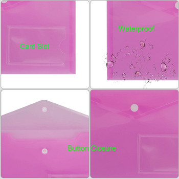 Φάκελος φακέλου 5 ΤΕΜ A5 Poly με Κουμπί Snap Clear αδιάβροχο πλαστικό προστατευτικό εγγράφων για οργάνωση γραφείου σχολείου