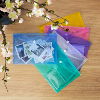 5PCS A5 папка с полиетиленови пликове с бутон за щракване Прозрачен водоустойчив пластмасов протектор за документи за организация на домашен офис в училище