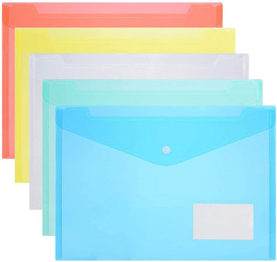 5 gab A5 polimēru aplokšņu mape ar spiedpogu, caurspīdīgs ūdensnecaurlaidīgs plastmasas dokumentu aizsargs skolas mājas biroja organizācijai