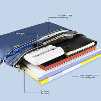 Водоустойчиво куфарче Платнена преносима чанта за документи с голям капацитет A4 Мъжки пакет за организиране на файлове за срещи Бизнес чанти за съхранение