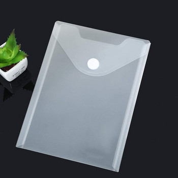 5 τμχ/Σετ Α5 Clear Document Folders Πολυ φάκελοι με κλείσιμο Velcro Πλαστικές αποδείξεις τιμολογίων Τσάντες Organizer Θήκη Επάνω άνοιγμα