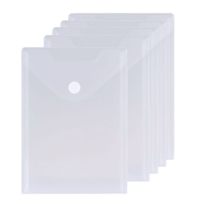 5kom/komplet A5 prozirne mape za dokumente polietilenske kuverte s čičak zatvaračem plastične fakture torbica organizator torbice otvaranje na vrhu