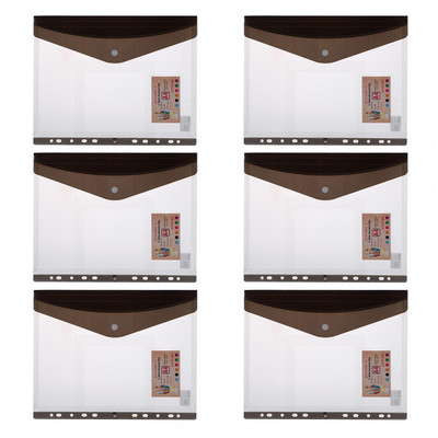 6 kom. Vrećica za datoteke s 11 rupa PP plastična prozirna mapa za uvezivanje velikog kapaciteta Prijenosni gumb za pričvršćivanje A4 džepni školski pribor za datoteke