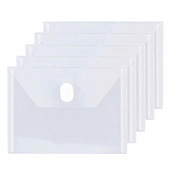 5 ΤΕΜ Small Clear Plastic Envelopes A7 Μέγεθος Clear Envelopes Folder with Hook and Loop Closure Θήκη αποθήκευσης για κάρτα παραλαβής
