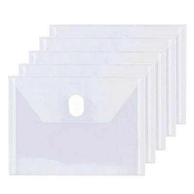 5 ΤΕΜ Small Clear Plastic Envelopes A7 Μέγεθος Clear Envelopes Folder with Hook and Loop Closure Θήκη αποθήκευσης για κάρτα παραλαβής
