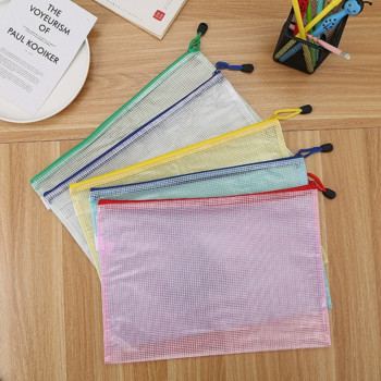 Gridding Αδιάβροχη τσάντα φερμουάρ Document Pen Filing Products Φάκελος τσέπης Είδη γραφείου και σχολικά
