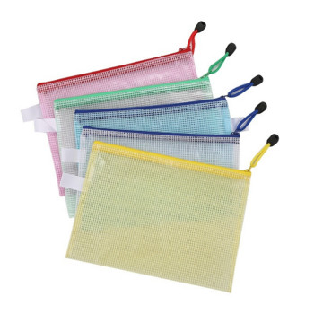 Gridding Αδιάβροχη τσάντα φερμουάρ Document Pen Filing Products Φάκελος τσέπης Είδη γραφείου και σχολικά