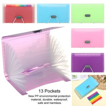 A6 PP File Bags Storage Folder Multifunction 13 Grids Expanding File Folders Organizer ταξιδιωτικών εγγράφων με αυτοκόλλητα 2022 ΝΕΟ