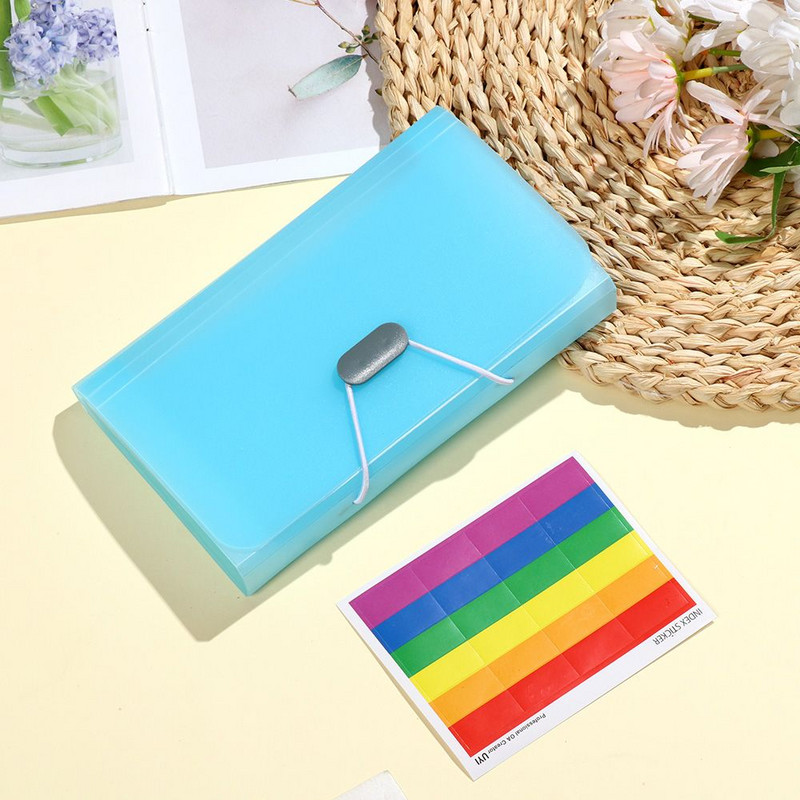 A6 PP File Bags Storage Folder Multifunction 13 Grids Expanding File Folders Organizer ταξιδιωτικών εγγράφων με αυτοκόλλητα 2022 ΝΕΟ