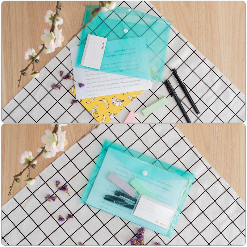 5db/szett A5-ös poliboríték mappa pattintható gombbal átlátszó vízálló műanyag dokumentumvédő rendszerező iskolai otthoni irodába