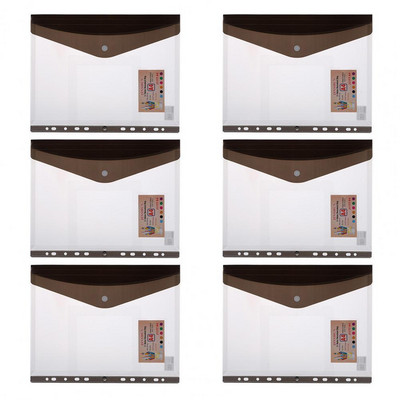 Mape za registrator od 6 komada. Korisni džep za A4 registrator otporan na trganje, proziran džep za registrator na slobodnim listovima