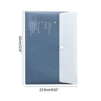 Опаковка от 4 издръжливи пластмасови плика с размер на хартия A4 Letter с щракащо затваряне Папка-чанта за съхранение на канцеларски материали