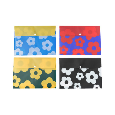 Paket od 4 izdržljive plastične omotnice veličine papira A4 Letter s kopčom, torba za mape za pohranjivanje pisaćih materijala