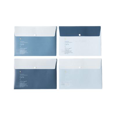 Paket od 4 izdržljive plastične omotnice veličine papira A4 Letter s kopčom, torba za mape za pohranjivanje pisaćih materijala