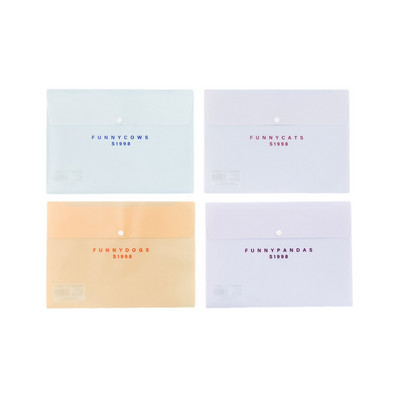 Paket od 4 izdržljive plastične omotnice veličine papira A4 Letter s kopčom, torba za mape za pohranjivanje pisaćih materijala