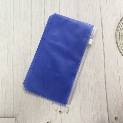 A6 iesiešanas kabatas Rāvējslēdzējs Ērtas caurspīdīgas krāsas PVC mapes 6 gredzenu piezīmjdatora iesiešanas datnes Ziņojumi Iesiešanas maisiņi Biroja piederumi