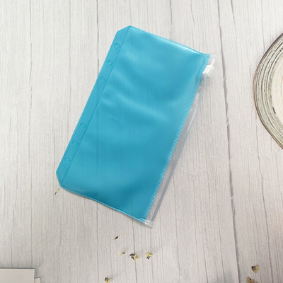 A6 iesiešanas kabatas Rāvējslēdzējs Ērtas caurspīdīgas krāsas PVC mapes 6 gredzenu piezīmjdatora iesiešanas datnes Ziņojumi Iesiešanas maisiņi Biroja piederumi