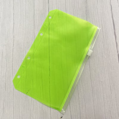 A6 iesiešanas kabatas Rāvējslēdzējs Ērtas caurspīdīgas krāsas PVC mapes 6 gredzenu piezīmjdatora iesiešanas datnes Ziņojumi Iesiešanas maisiņi Biroja piederumi