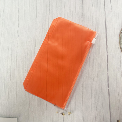 A6 iesiešanas kabatas Rāvējslēdzējs Ērtas caurspīdīgas krāsas PVC mapes 6 gredzenu piezīmjdatora iesiešanas datnes Ziņojumi Iesiešanas maisiņi Biroja piederumi