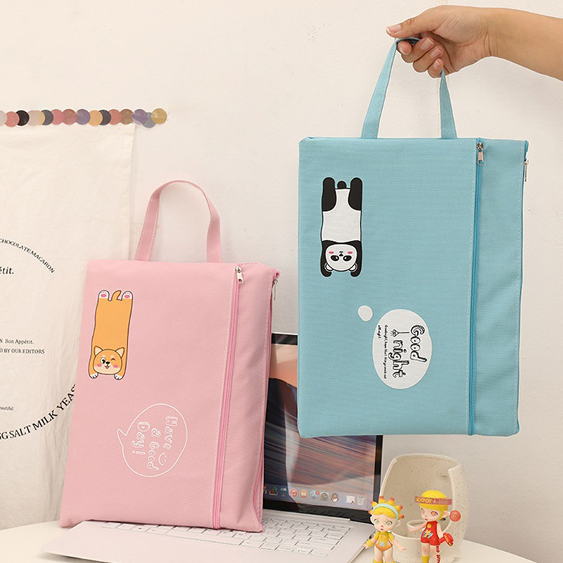 A4 držač datoteka, prijenosna Oxford tkanina, torba za datoteke s dvostrukim patentnim zatvaračem, pribor za pisanje, torba za pohranu školskog pribora za djevojčice