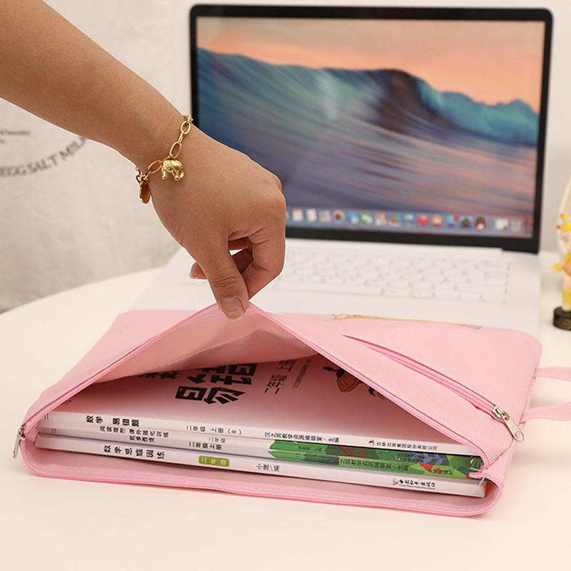 A4 držač datoteka, prijenosna Oxford tkanina, torba za datoteke s dvostrukim patentnim zatvaračem, pribor za pisanje, torba za pohranu školskog pribora za djevojčice