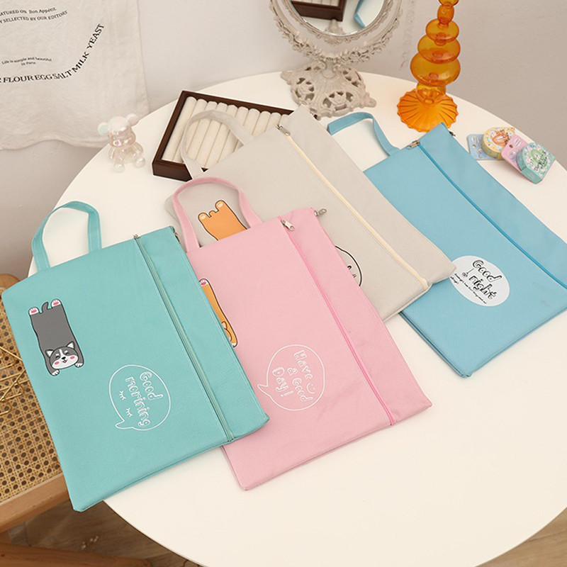 A4 držač datoteka, prijenosna Oxford tkanina, torba za datoteke s dvostrukim patentnim zatvaračem, pribor za pisanje, torba za pohranu školskog pribora za djevojčice