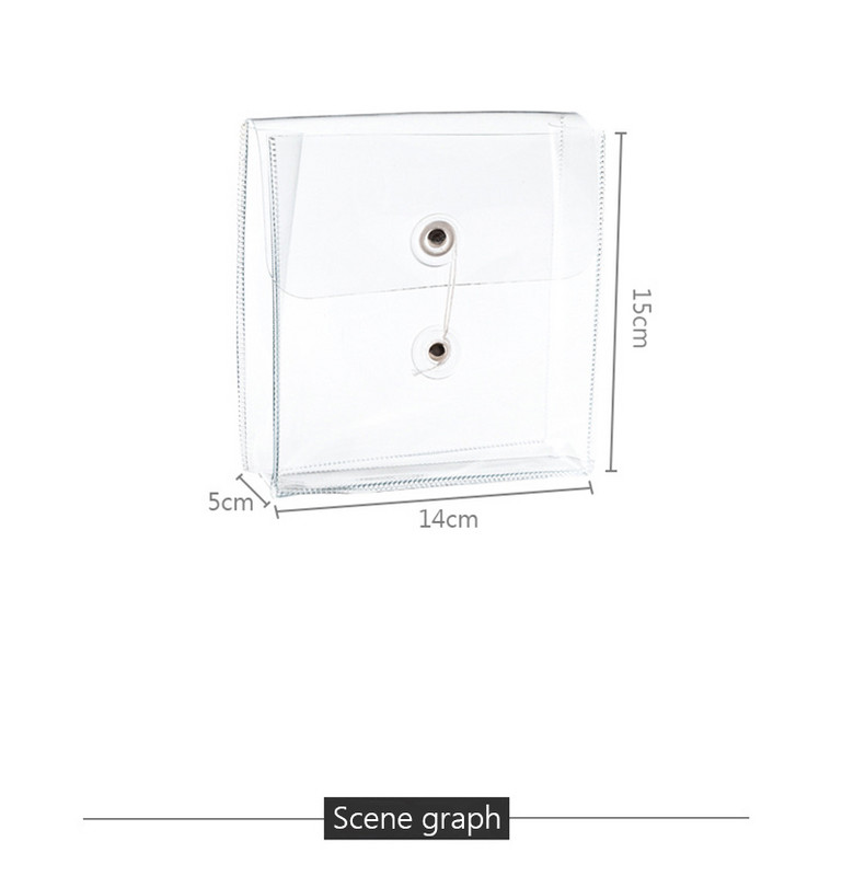 Portofoliu din PVC transparent, coreea simplă, geantă de dosar cu bobinaj, ghiozdan, trunchi, trusa pentru creion, școală, birou, documente, depozitare papetărie
