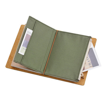 Платнен джоб с цип за аксесоари за бележници от естествена кожа Стандартен хартиен държач за карти с нормален размер Чанта за съхранение