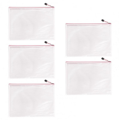 5 db-os irattartó Divatos, könnyen hordozható irattáska A4-es irattáska teszt papírhálós tárolótáska irodai kellékek