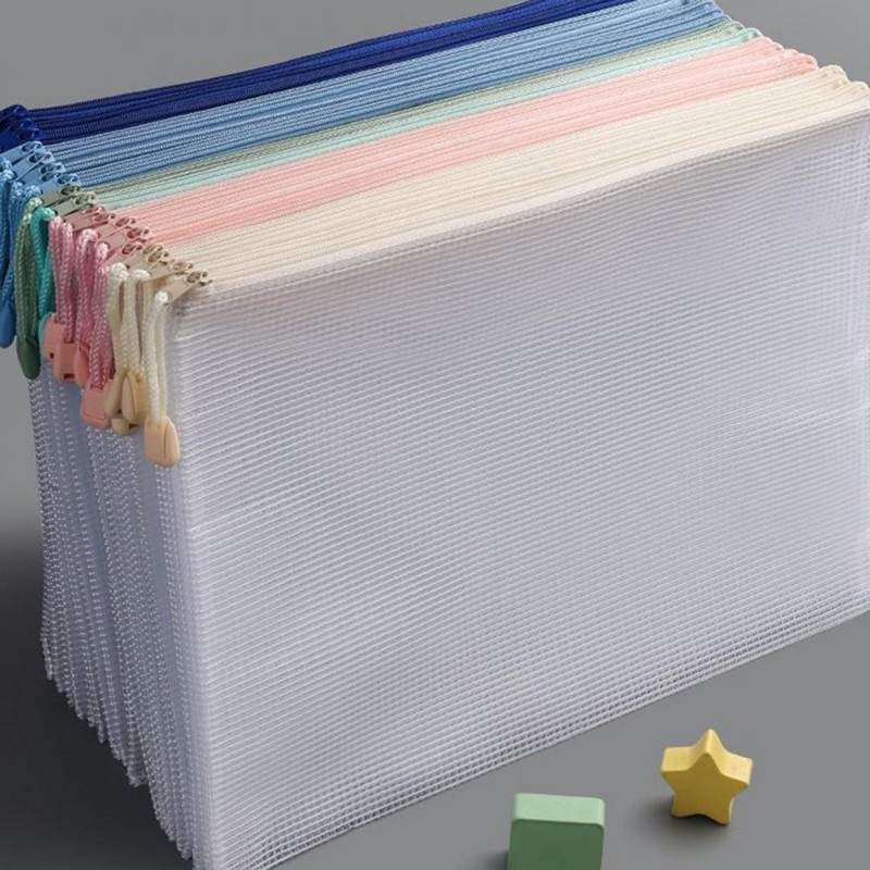 5 db-os irattartó Divatos, könnyen hordozható irattáska A4-es irattáska teszt papírhálós tárolótáska irodai kellékek