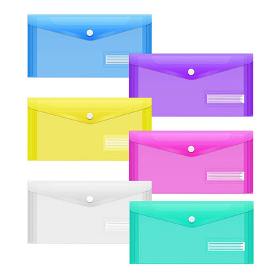 5 συσκευασίες A6 Clear Envelopes File Folder Bill Bag Θήκη μολυβοθήκη με ετικέτα, Θήκη φακέλου A6 για Σχολικό Γραφείο Οικιακή χρήση