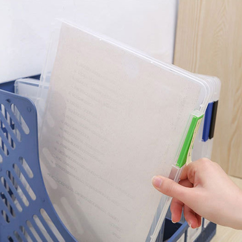 Kuue värviga A4/A5 failikarp läbipaistev laud Dokumendipaber Organisaator Hoiu Kontori koolitarvikud lastele ja täiskasvanutele