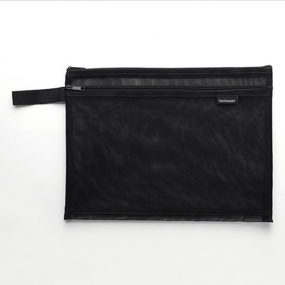 A4-es irathálós táska dokumentumok mappa átlátszó rács dupla cipzáras könnyen hordozható fogantyú irodai utazási iskola A7407