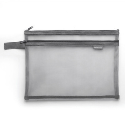 A4-es irathálós táska dokumentumok mappa átlátszó rács dupla cipzáras könnyen hordozható fogantyú irodai utazási iskola A7407