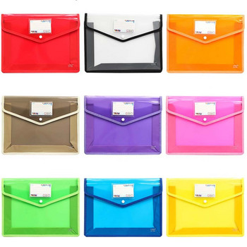 1 τεμ A4/A5 πολύχρωμη τσάντα αρχείων μεγάλης χωρητικότητας τύπου Snap Organizers Document Test Paper Storage Storage Bag Προϊόντα αρχειοθέτησης πολλαπλών χρήσεων