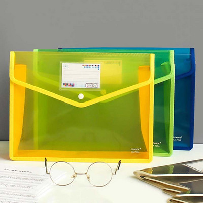 1Pc A4/A5 Colorful File Bag Large Capacity Snap-type Document Organizers Test Paper Storage Bag Multipurpose Filing Products