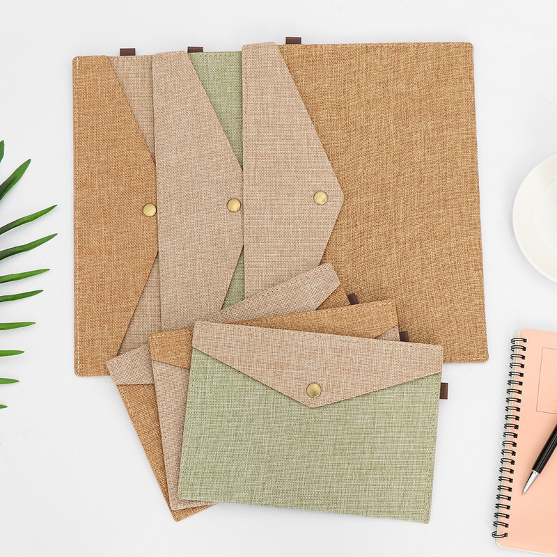 1PC A4/A5 imitacija lana Torba za dokumente velikog kapaciteta Jednostavna platnena torba za datoteke od filca Aktovka Mapa s datotekama Uredski školski pribor